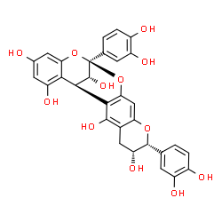ChemSpider 2D Image | (1R,6R,7R,13S,21R)-7,13-Bis(3,4-dihydroxyphenyl)-8,12,14-trioxapentacyclo[11.7.1.0~2,11~.0~4,9~.0~15,20~]henicosa-2(11),3,9,15,17,19-hexaene-3,6,17,19,21-pentol | C30H24O12