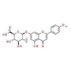 ChemSpider 2D Image | 5-Hydroxy-2-(4-methoxyphenyl)-4-oxo-4H-chromen-7-yl beta-D-glucopyranosiduronic acid | C22H20O11