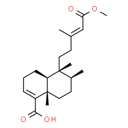 ChemSpider 2D Image | (4aS,5R,6S,8aS)-5-[(3E)-5-Methoxy-3-methyl-5-oxo-3-penten-1-yl]-5,6,8a-trimethyl-3,4,4a,5,6,7,8,8a-octahydro-1-naphthalenecarboxylic acid | C21H32O4