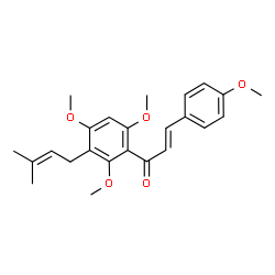 ChemSpider 2D Image | (2E)-3-(4-Methoxyphenyl)-1-[2,4,6-trimethoxy-3-(3-methyl-2-buten-1-yl)phenyl]-2-propen-1-one | C24H28O5