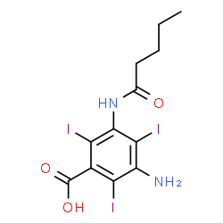 ChemSpider 2D Image | 3-Amino-2,4,6-triiodo-5-(pentanoylamino)benzoic acid | C12H13I3N2O3