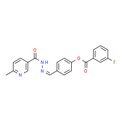 ChemSpider 2D Image | 4-[(Z)-{[(6-Methyl-3-pyridinyl)carbonyl]hydrazono}methyl]phenyl 3-fluorobenzoate | C21H16FN3O3