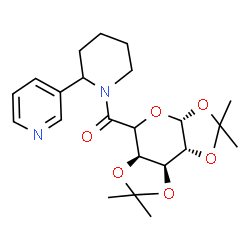 ChemSpider 2D Image | [2-(3-Pyridinyl)-1-piperidinyl][(3aR,5aR,8aS,8bR)-2,2,7,7-tetramethyltetrahydro-3aH-bis[1,3]dioxolo[4,5-b:4',5'-d]pyran-5-yl]methanone | C22H30N2O6