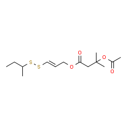 ChemSpider 2D Image | (2E)-3-(sec-Butyldisulfanyl)-2-propen-1-yl 3-acetoxy-3-methylbutanoate | C14H24O4S2
