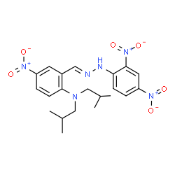 ChemSpider 2D Image | 2-{(E)-[(2,4-Dinitrophenyl)hydrazono]methyl}-N,N-diisobutyl-4-nitroaniline | C21H26N6O6