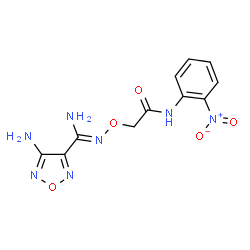 ChemSpider 2D Image | 2-({[(Z)-(4-Amino-1,2,5-oxadiazol-3-yl)(imino)methyl]amino}oxy)-N-(2-nitrophenyl)acetamide | C11H11N7O5