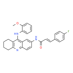 ChemSpider 2D Image | (2E)-3-(4-Fluorophenyl)-N-{9-[(2-methoxyphenyl)amino]-5,6,7,8-tetrahydro-2-acridinyl}acrylamide | C29H26FN3O2