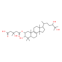 ChemSpider 2D Image | 3-Hydroxy-3-methyl-5-oxo-5-[(3,24,25-trihydroxylanost-8-en-2-yl)oxy]pentanoic acid | C36H60O8