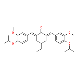 ChemSpider 2D Image | (2E,6E)-4-Ethyl-2,6-bis(4-isopropoxy-3-methoxybenzylidene)cyclohexanone | C30H38O5