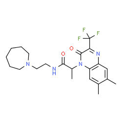 ChemSpider 2D Image | N-[2-(1-Azepanyl)ethyl]-2-[6,7-dimethyl-2-oxo-3-(trifluoromethyl)-1(2H)-quinoxalinyl]propanamide | C22H29F3N4O2