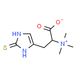 ChemSpider 2D Image | 3-(2-Thioxo-2,3-dihydro-1H-imidazol-4-yl)-2-(trimethylammonio)propanoate | C9H15N3O2S