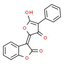 ChemSpider 2D Image | (3E)-3-(5-Hydroxy-3-oxo-4-phenyl-2(3H)-furanylidene)-1-benzofuran-2(3H)-one | C18H10O5
