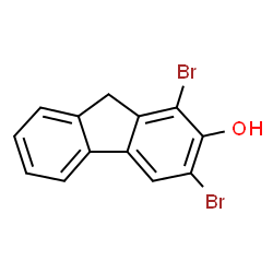 ChemSpider 2D Image | 1,3-Dibromo-9H-fluoren-2-ol | C13H8Br2O
