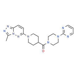 ChemSpider 2D Image | [1-(3-Methyl[1,2,4]triazolo[4,3-b]pyridazin-6-yl)-4-piperidinyl][4-(2-pyrimidinyl)-1-piperazinyl]methanone | C20H25N9O