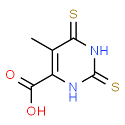 ChemSpider 2D Image | 4-pyrimidinecarboxylic acid, 2,6-dimercapto-5-methyl- | C6H6N2O2S2
