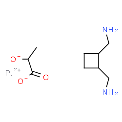 ChemSpider 2D Image | Platinum(2+) 2-oxidopropanoate - 1,2-cyclobutanediyldimethanamine (1:1:1) | C9H18N2O3Pt