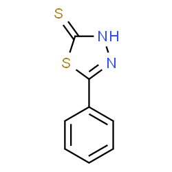 ChemSpider 2D Image | 5-phenyl-1,3,4-thiadiazole-2-thiol | C8H6N2S2