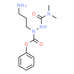 ChemSpider 2D Image | Phenyl 1-(3-aminopropyl)-2-(dimethylcarbamoyl)hydrazinecarboxylate | C13H20N4O3
