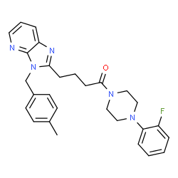 ChemSpider 2D Image | 1-[4-(2-Fluorophenyl)-1-piperazinyl]-4-[3-(4-methylbenzyl)-3H-imidazo[4,5-b]pyridin-2-yl]-1-butanone | C28H30FN5O