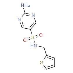 ChemSpider 2D Image | 2-Amino-N-(2-thienylmethyl)-5-pyrimidinesulfonamide | C9H10N4O2S2