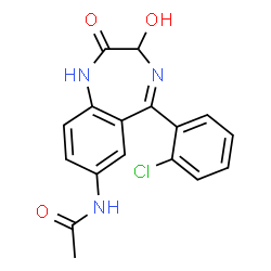 ChemSpider 2D Image | N-[5-(2-Chlorophenyl)-3-hydroxy-2-oxo-2,3-dihydro-1H-1,4-benzodiazepin-7-yl]acetamide | C17H14ClN3O3