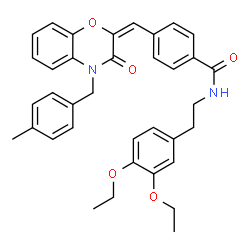 ChemSpider 2D Image | N-[2-(3,4-Diethoxyphenyl)ethyl]-4-{(E)-[4-(4-methylbenzyl)-3-oxo-3,4-dihydro-2H-1,4-benzoxazin-2-ylidene]methyl}benzamide | C36H36N2O5