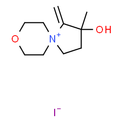 ChemSpider 2D Image | 2-Hydroxy-2-methyl-1-methylene-8-oxa-5-azoniaspiro[4.5]decane iodide | C10H18INO2