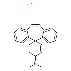 ChemSpider 2D Image | N,N-Dimethylspiro[cyclohex-2-ene-1,5'-dibenzo[a,d][7]annulen]-4-amine hydrochloride (1:1) | C22H24ClN
