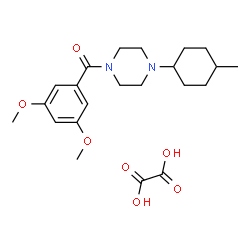 ChemSpider 2D Image | (3,5-Dimethoxyphenyl)[4-(4-methylcyclohexyl)-1-piperazinyl]methanone ethanedioate (1:1) | C22H32N2O7