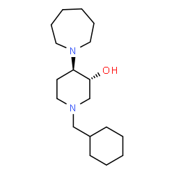 ChemSpider 2D Image | (3R,4R)-4-(1-Azepanyl)-1-(cyclohexylmethyl)-3-piperidinol | C18H34N2O