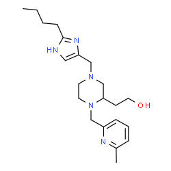 ChemSpider 2D Image | 2-{4-[(2-Butyl-1H-imidazol-4-yl)methyl]-1-[(6-methyl-2-pyridinyl)methyl]-2-piperazinyl}ethanol | C21H33N5O