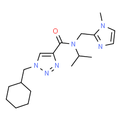 ChemSpider 2D Image | 1-(Cyclohexylmethyl)-N-isopropyl-N-[(1-methyl-1H-imidazol-2-yl)methyl]-1H-1,2,3-triazole-4-carboxamide | C18H28N6O