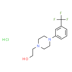 ChemSpider 2D Image | 2-{4-[3-(Trifluoromethyl)phenyl]-1-piperazinyl}ethanol hydrochloride (1:1) | C13H18ClF3N2O