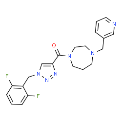 ChemSpider 2D Image | [1-(2,6-Difluorobenzyl)-1H-1,2,3-triazol-4-yl][4-(3-pyridinylmethyl)-1,4-diazepan-1-yl]methanone | C21H22F2N6O