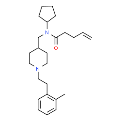 ChemSpider 2D Image | N-Cyclopentyl-N-({1-[2-(2-methylphenyl)ethyl]-4-piperidinyl}methyl)-4-pentenamide | C25H38N2O