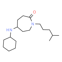 ChemSpider 2D Image | 5-(Cyclohexylamino)-1-(4-methylpentyl)-2-azepanone | C18H34N2O