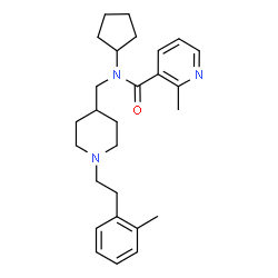 ChemSpider 2D Image | N-Cyclopentyl-2-methyl-N-({1-[2-(2-methylphenyl)ethyl]-4-piperidinyl}methyl)nicotinamide | C27H37N3O