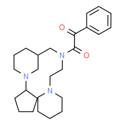 ChemSpider 2D Image | N-[(1-Cyclopentyl-3-piperidinyl)methyl]-2-oxo-2-phenyl-N-[2-(1-piperidinyl)ethyl]acetamide | C26H39N3O2