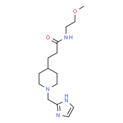 ChemSpider 2D Image | 3-[1-(1H-Imidazol-2-ylmethyl)-4-piperidinyl]-N-(2-methoxyethyl)propanamide | C15H26N4O2