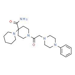 ChemSpider 2D Image | 1'-[(4-Phenyl-1-piperazinyl)acetyl]-1,4'-bipiperidine-4'-carboxamide | C23H35N5O2