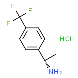 ChemSpider 2D Image | (1S)-1-[4-(Trifluormethyl)phenyl]ethanaminhydrochlorid(1:1) | C9H11ClF3N