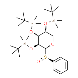 ChemSpider 2D Image | (1R)-1,5-Anhydro-2,3,4-tris-O-[dimethyl(2-methyl-2-propanyl)silyl]-1-[(R)-phenylsulfinyl]-D-arabinitol | C29H56O5SSi3
