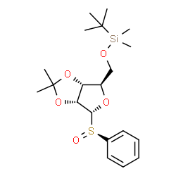 ChemSpider 2D Image | (1R)-1,4-Anhydro-5-O-[dimethyl(2-methyl-2-propanyl)silyl]-2,3-O-isopropylidene-1-[(R)-phenylsulfinyl]-D-ribitol | C20H32O5SSi