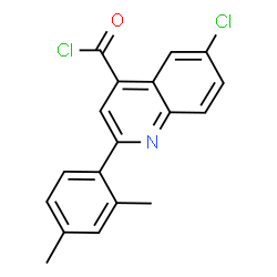ChemSpider 2D Image | 6-Chloro-2-(2,4-dimethylphenyl)-4-quinolinecarbonyl chloride | C18H13Cl2NO