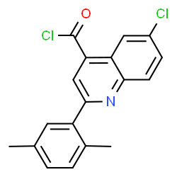 ChemSpider 2D Image | 6-Chloro-2-(2,5-dimethylphenyl)-4-quinolinecarbonyl chloride | C18H13Cl2NO
