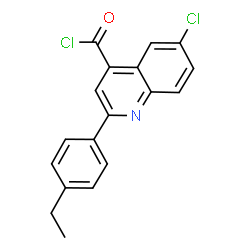 ChemSpider 2D Image | 6-Chloro-2-(4-ethylphenyl)-4-quinolinecarbonyl chloride | C18H13Cl2NO