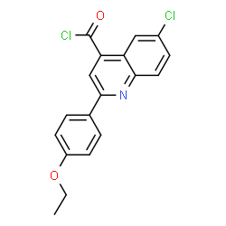 ChemSpider 2D Image | 6-Chloro-2-(4-ethoxyphenyl)-4-quinolinecarbonyl chloride | C18H13Cl2NO2