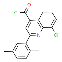 ChemSpider 2D Image | 8-Chloro-2-(2,5-dimethylphenyl)-4-quinolinecarbonyl chloride | C18H13Cl2NO