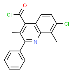 ChemSpider 2D Image | 7-Chloro-3,8-dimethyl-2-phenyl-4-quinolinecarbonyl chloride | C18H13Cl2NO