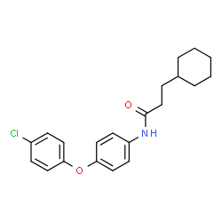 ChemSpider 2D Image | N-[4-(4-Chlorophenoxy)phenyl]-3-cyclohexylpropanamide | C21H24ClNO2